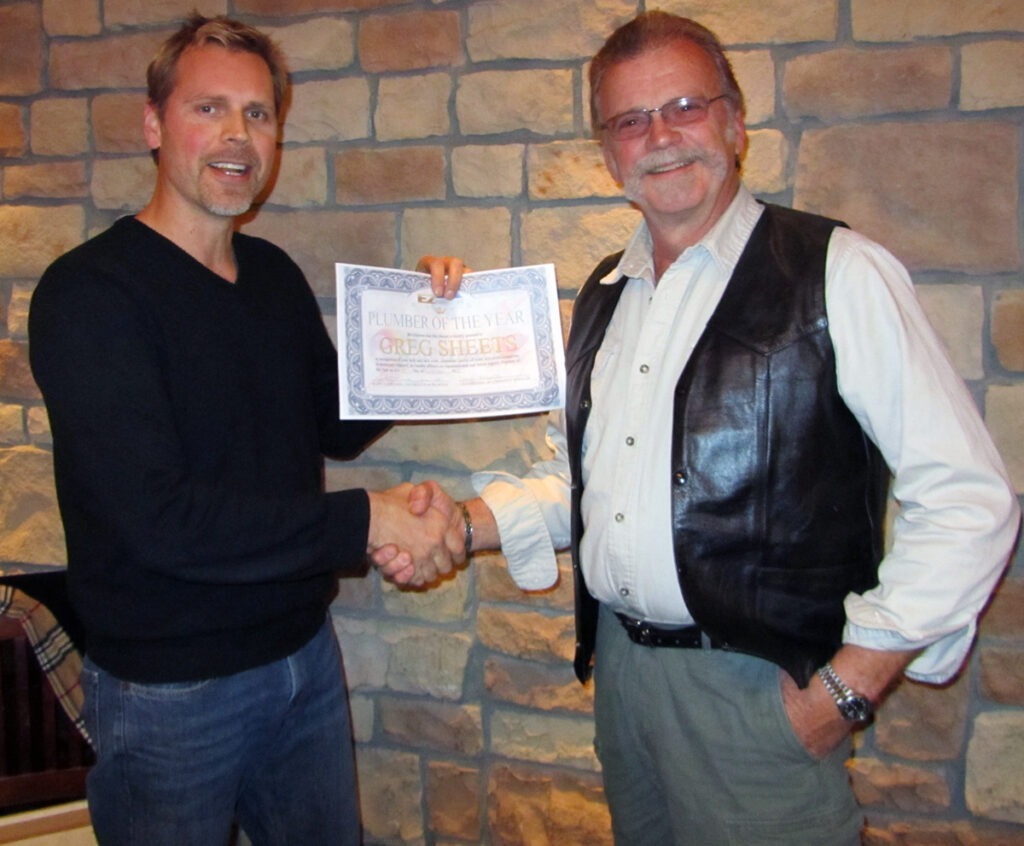 Sales and Support Team Plumber of the Year Award Winner